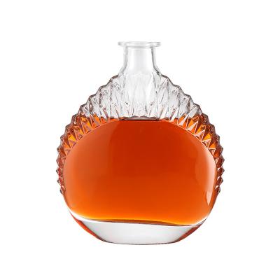 China Wishing 700ml glass wine bottle with cork tequila whiskey liquor bottle whiskey vodka brandy bottle for sale