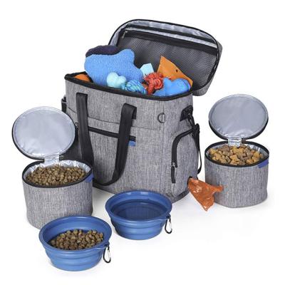 China Viable Airline Approved Pet Travel Bag Weekend Dog Travel Set for Dog and Cat Tote Organizer with Multifunctional for sale