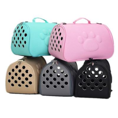 China Sustainable Pet Travel Soft-sided Collapsible Portable EVA Cat Bag with Mesh Windows Porous Design Best for Small or Medium Cat for sale