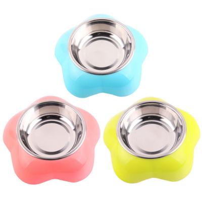 China Viable Flower Style Dog and Cat Stainless Steel Bowl for sale