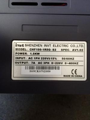 China inverter CHF100-1R5G-S2 220V 1.5KW INPUT 1PH OUTPUT 3PH second hand warranty: 1 year depend for sale