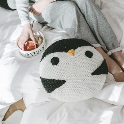 China PORTABLE Cartoon Cushion Pillow Handmade Acrylic Knitted Cover For Living Room Sofa Decoration Crochet Pillow for sale