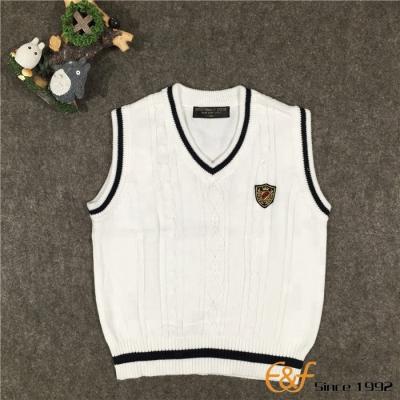 China Boys Anti-pilling Cotton Cable Knitted Vest Sweater Design For Kids for sale