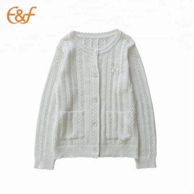 China Anti-pilling knitted white summer crochet cardigan sweater for babies for sale