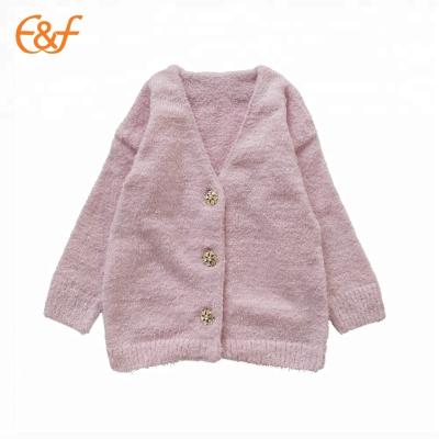 China New Design Anti-shrink Stylish Girl Big Button Cardigan Sweater for sale