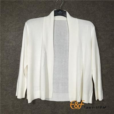 China Anti-pilling new style slim plain knit white cardigan sweater for women for sale