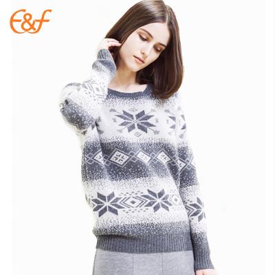 China E&F Cute Brand Wool Anti-pilling Winter Women's Heavy Christmas Jumper Sweater for sale