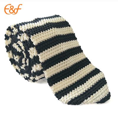 China Business Gift / Wedding Classic Style Mens Stripe Knitted Neckerchief Ties Pattern for sale