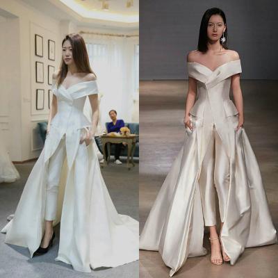 China Long TRANSLUCENT European and American V-neck Toast Wedding Bride Banquet Evening Dress for sale