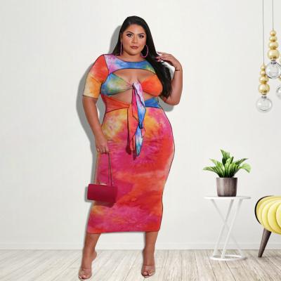 China High Quality Casual Dresses Plus Size Summer Midi Canvas Cotton 2021printing for sale