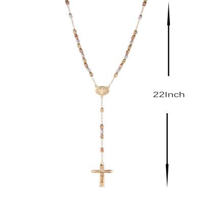 China 2021 Religious Exquisite Personality 14k Gold Plated Non-fading Brass Catholic Cross Pendant Necklace for sale