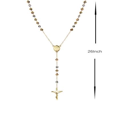 China 26 Inch High Quality Fashion Brass Rope Chain Religious Gold Plated Catholicism Gift Pendant Necklace for sale