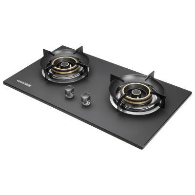 China Hotel Multi Function Table Top High Temperature Resistance 2 Burner Gas Stove Home Kitchen Gas Cooker for sale