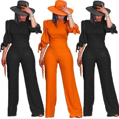 China 2021 QUICK DRY European and American newcomers solid color two-piece suit high waist casual suit women for sale