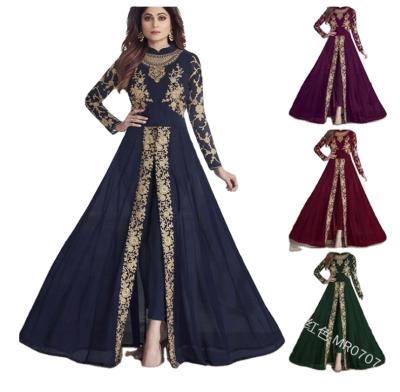 China Female Muslim Abaya Dubai Chiffon Two Piece Dress Long Robe Gowns Arab Middle East Loose Muslim Anti-Static Duba Two Piece Dress for sale