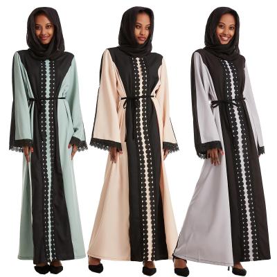 China 2021 Latest Design Anti-wrinkle Arab Muslim Maxi Dress Women Islamic Clothing Embroidered Long Sleeve Plus Size Dress for sale