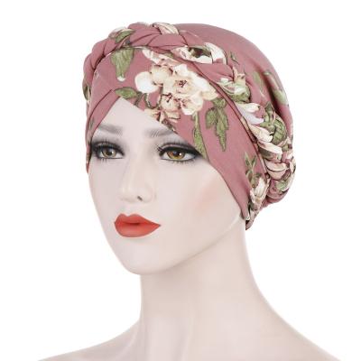 China Decration for FENNYSUN Head Fashionable Milk Silk Women Turban Braided Flower Indian Africa Hijab Pashmina Wrap Head Wrap Scrunchies Scarf for sale