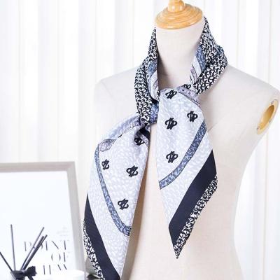 China FENNYSUN 90*90cm large twill wrap alphabet shawl belt custom scarf new promotional popular muslim girls scarves for sale