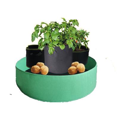 China Large Durable Non Woven Fabric Garden Felt Outdoor Vegetables Around Black Felt Grow Pot Planter To Grow Direct Bag for sale