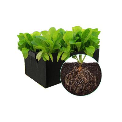 China Hot Selling Durable Tan Hydroponic Square Planter Fabric Rectangular Pot Grow Bag for sale