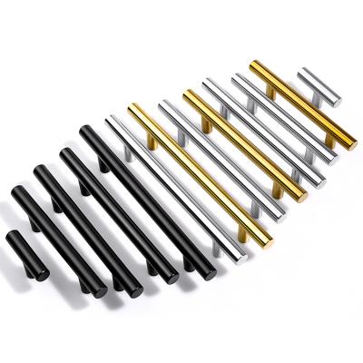 China Modern Nordic Luxury Drawer Door Pull Wholesale High Quality Stainless Steel Handle Black T Bar Handle for sale