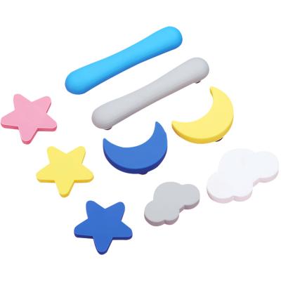 China Modern Home Bedroom Cabinet Drawer Knob Baby Bedroom Furniture Silica Gel Blue White Blue Interior Handle for sale