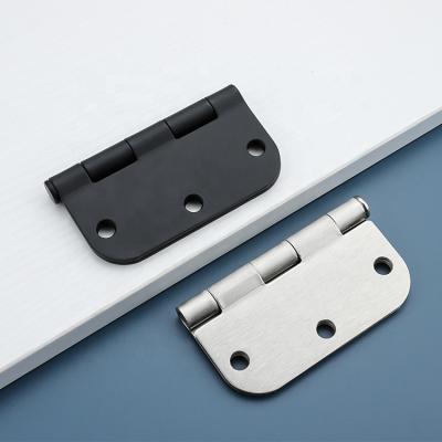 China 3.5 Inch Modern Iron High Quality Strong Load Bearing Black Silver American 1/4R Door Hinges for sale