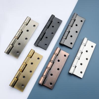 China 5 Inch Modern Antibrass Silver Red Gray Gold Stainless Steel Strong Bearing Quiet Bearing American Door Hinges Ancient Silver Red for sale