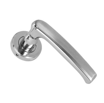 China Modern Modern Door Handle Lock On Round Rose Polish Molding Door Lever Handle for sale