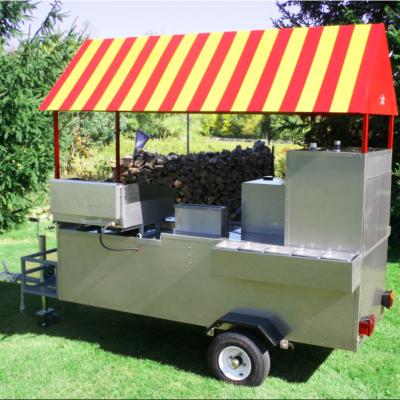 China Winery Outdoor USA Pull Trailers Cooking Burger Pancake Taco Hot Dog Food Vending Cart for sale