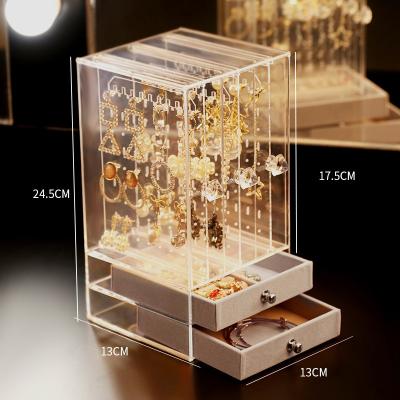 China Newest vlando Earring Display Stand Plastic Jewelry Storage Box Necklace Organizer Holder Hanger Clear Modern for sale