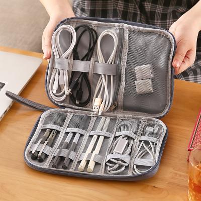 China Small Poly Minimalist Electronics Accessories Bags USB Cord Plug Cable Storage Box Travel Organizer for Devices for sale