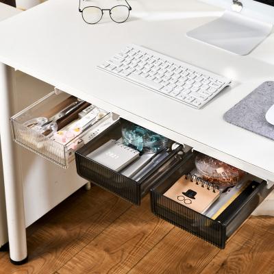 China Self Stick Pencil Tray Under Desk Drawer Storage Modern Box Hidden Stationery Organizer Stand For Pens Desk for sale