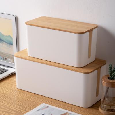 China Minimalist Plastic Tabletop Cable Management Box Tray Under Desk Storage Boxes and Bins for Wire Organizer for sale