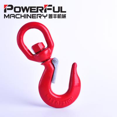 China General Industry US Type S322 Drop Forged Eye Crane Lifting Swivel Hooks With Latch for sale