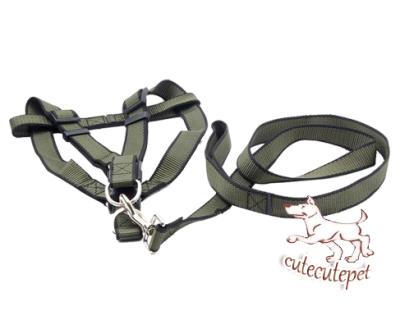 China army green dog harness with nylon material for sale