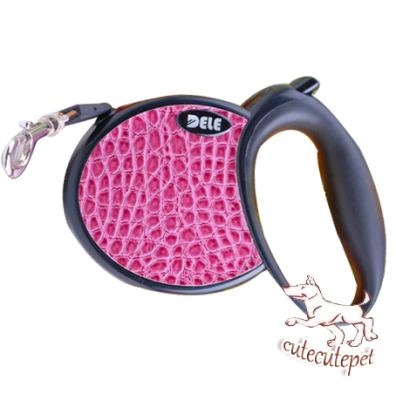 China retractable dog leash red crocodile for sale