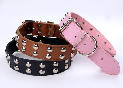 China Fashion leather dog collar with 3 colors 2 sizes for sale