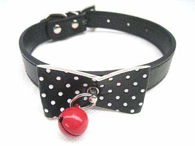 China Fashon dog collar with bell PU material big discount for sale