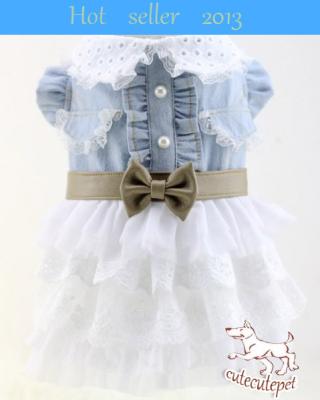 China Newest dog skirt, princess style with jean and cotton material for sale