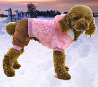 China Plush soft warm dog clothes for winter puppy coat for sale