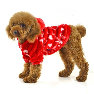 China Red and blue color fleece warm dog clothes for sale