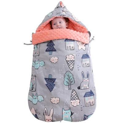 China Breathable Baby Sleeping Bag Infant Stroller Receiving Dreamy Blanket With Minky Shockproof Soft Stitch For 0-12 Month Baby Winter for sale