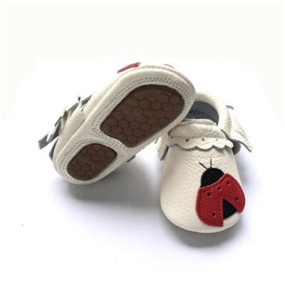 China New Style Rubber Baby Tough Unique Leather Moccasins, Newborn Baby Walking Shoes, Buckeye Shoes for sale