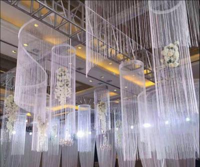 China Hot Sale Metal Ceiling Decor For Wedding Party Supplies Wedding Metal Ring Ferris Wheel Wave String Curtain Poles for sale