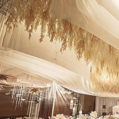 China Beautiful Artificial Flower Party Event Supply Decoration White Hanging Ceiling Wedding Drapes mult-color Wedding Ceiling Curtain for sale