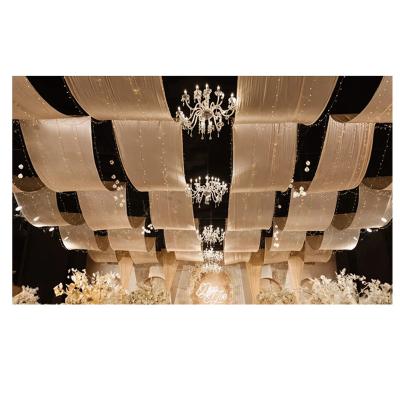 China Factory Price Romantic Good Quality Wedding Props Artificial Flower Backdrops Backdrop Decoration Wedding Decor Gauze Curtain Drapes for sale