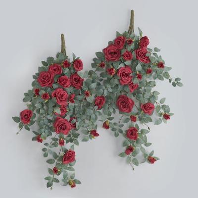 China Natural touch decoration for wedding event competitive price artificial roses flower garland home decor wedding props backdrops for sale