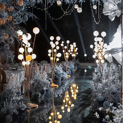 China Wholesale Wedding Home Decor Decoration Wedding Props Apple Tree Road Guide Light Stage Ball Bubble Led Lights For Party Supplies for sale