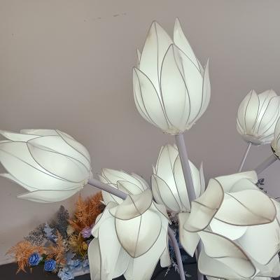 China Easily Assembled Pre-assembled Nine-headed Road Wedding Wedding Lighted Magnolia Flower Walkway Columns Crystal Decoration Props Factory Hot Sale for sale